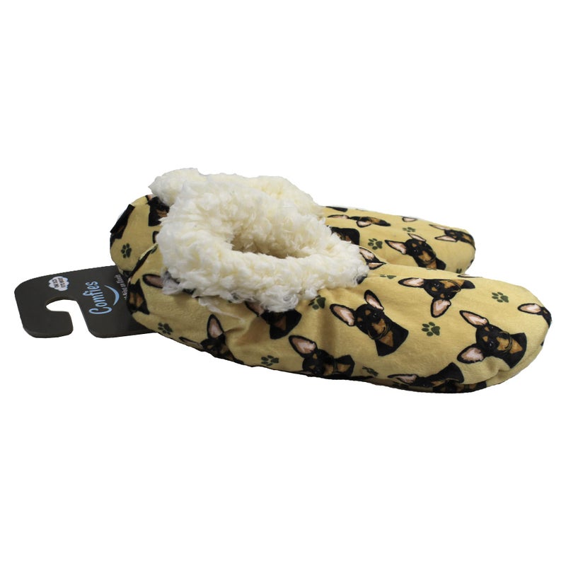 Comfies Black Chihuahua Super Soft Slippers - E&S Pets - Black Chihuahua Gifts - Cozy House Slippers - Non Skid Bottom - One Size Fits Most - Sherpa Slipper - Pet Lover Gifts For Men And Women - Image 3